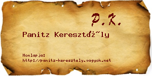 Panitz Keresztély névjegykártya
